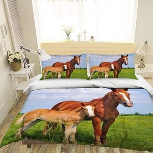 3D Grassland Horse 153 Bedding Set Pillowcases Quilt Duvet Cover Set Queen King