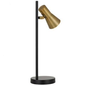Telbix Verik Modern Table Desk Lamp Light Metal Brass Black Satin