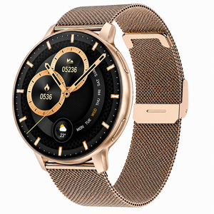 Smart Watch Amoled Screen Bluetooth Call Health Sleep Monitor Fitness Tracker Sports Watch  Mesh Gold
