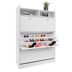 45 Pairs Shoe Cabinet White