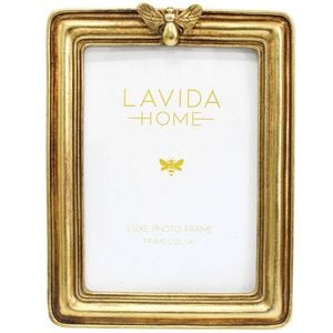 LVD Resin Vintage-Lux Bee Photo/Picture Frame 5x7 17x2x22cm Aged Gold