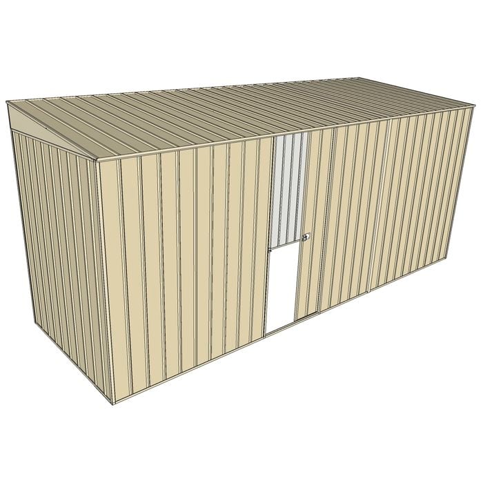 Build-a-Shed 1.5 x 4.5 x 2m Single Sliding Side Door Skillion Shed - Cream