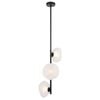 Telbix Zecca Contemporary Pendant Hanging Lamp Light Metal Glass Frost Black Frosted