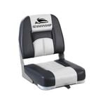Seamanship 2X Folding Boat Seats Marine Seat Swivel Low Back 10cm Padding Grey