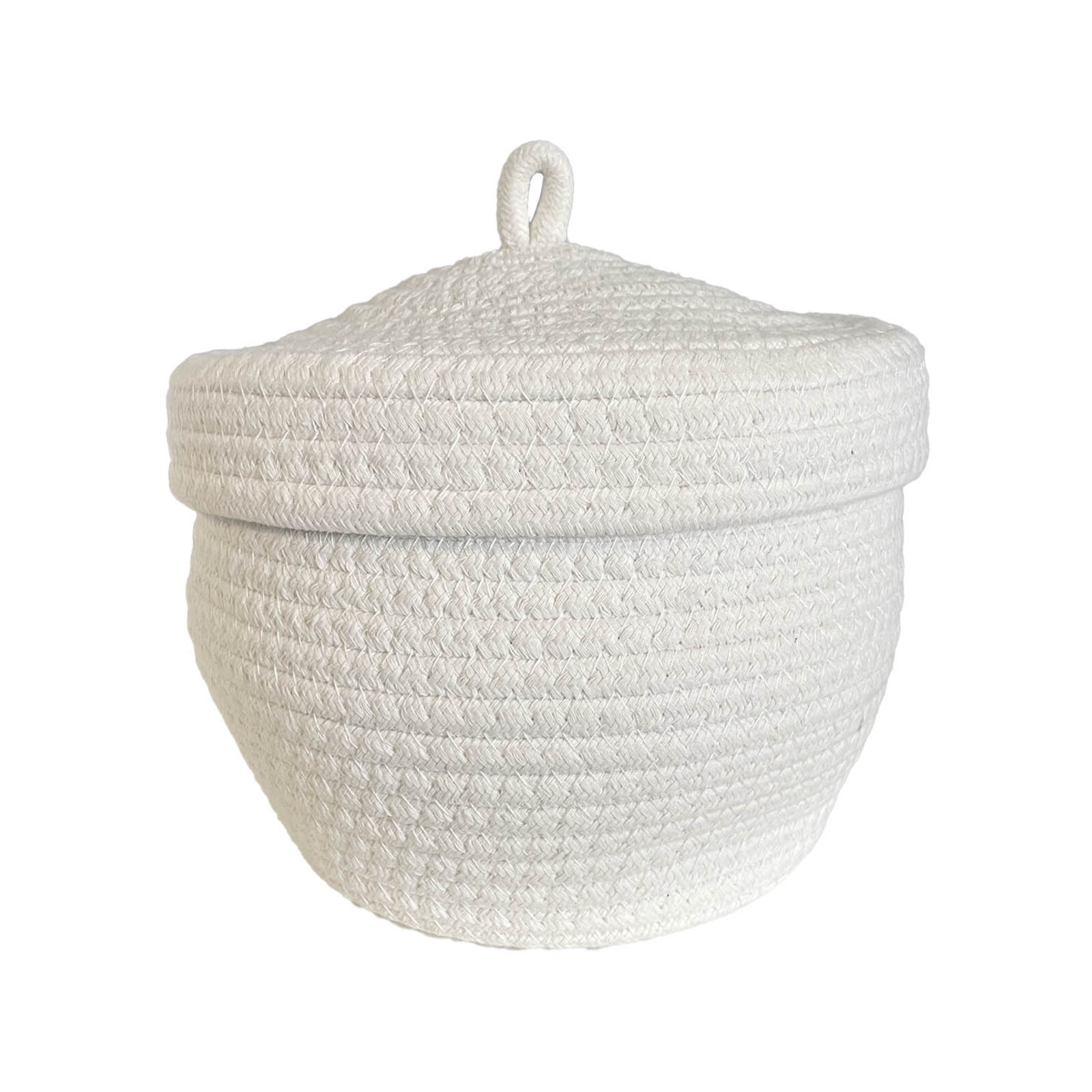 Flexi Storage Living 200 x 160mm White Round Cotton Rope Storage Basket With Lid product image