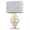 Telbix White/Antique Gold Large Akron Table Lamp