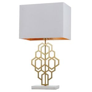 Telbix White/Antique Gold Large Akron Table Lamp