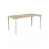 Olg Axis Single White Frame New Oak Ravine Top Scallop Office Desk L1800mm X W750mm