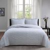 Bloomington 100% Cotton Lightly Quilted Coverlet Set Unity Silver Queen