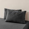 Dreamaker Jersey Luxe 100% Cotton Standard Pillowcase Twin Pack Charcoal