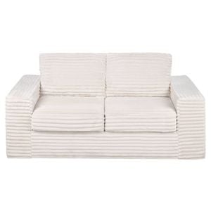 Ufurniture 162cm 2 Seater Sofa Wide-wale Corduroy Loveseat No Assembly Beige