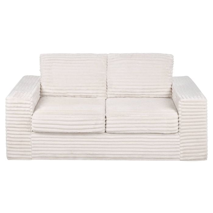 Ufurniture 162cm 2 Seater Sofa Wide-wale Corduroy Loveseat No Assembly Beige