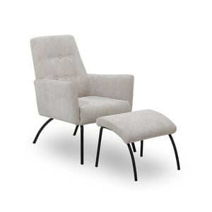 Modern Furniture FOXTON 64x88cm Leisure Chair with Ottoman - Grey