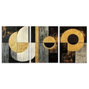 3pcs an Abstract Geometric Drawing Print 100% Australian Made 3 x 40x60cm (Metal Print)