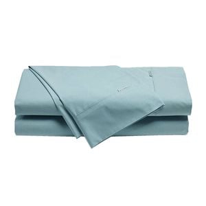 Bianca Heston Cotton Percale Sheet Set Steel Blue Queen