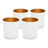 4pc Art Craft Luna Metal Tumbler Glass Set Contemporary Design 380ml White/Gold