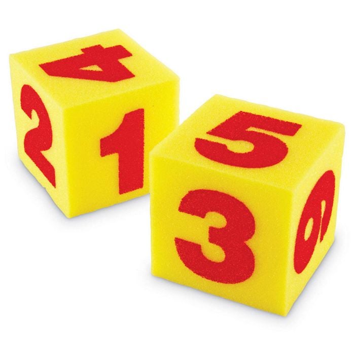 12cm Jumbo Light Foam Numbered Dice - Pack Of 2