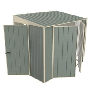 Build-a-Shed 1.5 x 2.3 x 2.0m Tunnel Shed Tunnel Hinged Door Double Hinged Side Door - Green