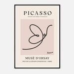 Galrie Pablo Picasso Animal Series Minimalist Line Art Print for Modern Decor, Black Frame, A0 84 x 119cm (33 x 47inch)