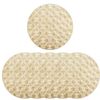 Catzon 6 Pcs Round Ginkgo Pvc Placemats Hollowed-out Party Gold