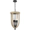 Telbix Hosley Modern Pendant Hanging Lamp Light Metal Wood Black Oak Matte Wood Tones