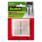 Scotch® 25mm Beige Square Felt Pads - 16 Pack