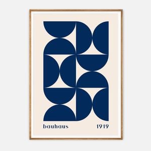 Galrie Bauhaus 1919 - Elegant Minimalist Geometric Art Print for Modern Interiors, Wood Frame, A3 30 x 42cm (12 x 16inch)
