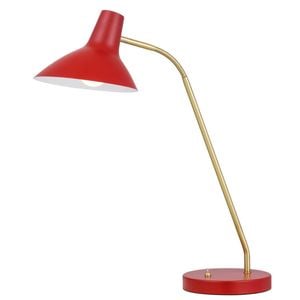 Telbix Farbon Contemporary Table Desk Lamp Light Metal Brass Matt Red