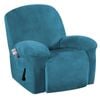 Smarcute Velvet Recliner Chair Cover 1 Piece Stretch Plush Sofa Slipcover Peacock Blue