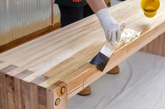 DIY Step Image - Learn how to build an outdoor garden bench . Blob storage upload.