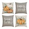 Catzon 4 Pcs Linen Throw Pillow Covers Autumn for Home