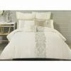 Bloomington Catherine Cream Taupe Embroidery Quilt Cover Set Queen 210 cm x 210 cm