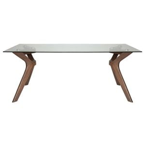 Sk Designer Living | Murf Collection | Rectangular Glass Dining Table | 180cm - Walnut