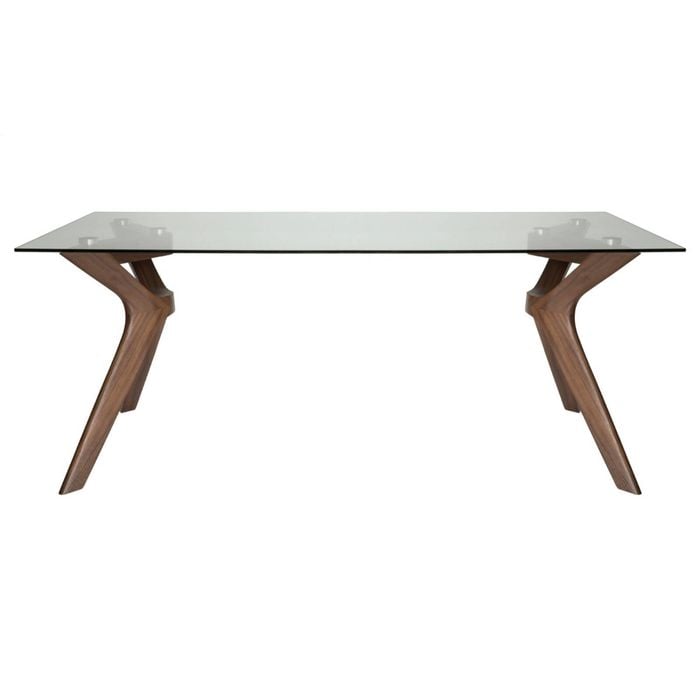 Sk Designer Living | Murf Collection | Rectangular Glass Dining Table | 180cm - Walnut