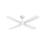 Arlec 120cm White Matte AER 4 Blade DC Ceiling Fan With LED Light