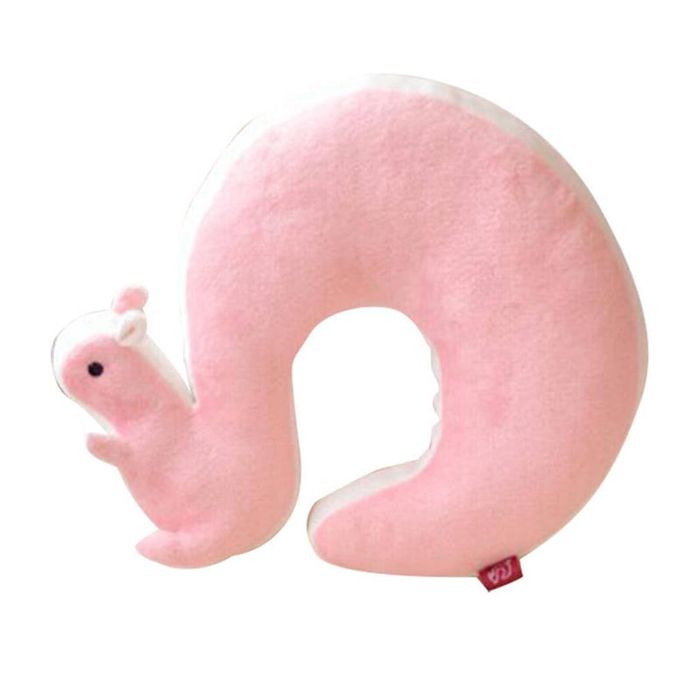 Catzon Plush Squirrel Neck Pillow Funny Nap Cushion-Pink
