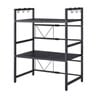 CARLA HOME 3-Tier Microwave Oven Rack with Adjustable Metal Kitchen Shelf Stand for Countertop Storage and 6 Hooks for Utensils