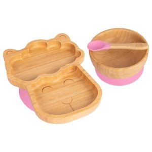 Tiny Dining 3pc Bamboo Llama Baby Feeding Set with Suction Cup