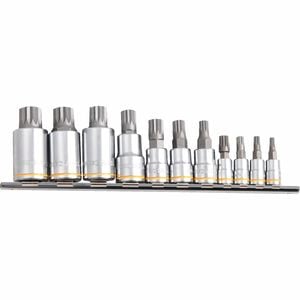 Kincrome 11 Piece 1/4, 3/8 And 1/2" Drive Spline Socket Rail