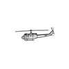 Ignite Laser Bell UH-1 Iroquois (Huey) - Iconic Utility Helicopter Silhouette Metal Wall Art Coated Black 15.7 inch - 40 cm