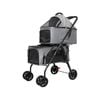 Pawz Foldable Two-Tier Double Pet Stroller Grey