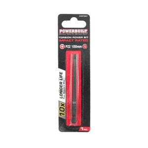 Powerbuilt 1/4 Torsion Impact Power Bit – Pozi #2 x 100mm