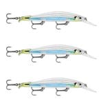 3x Rapala 12cm RipStop Shallow Jerkbait Hard Body Fishing Lures - Albino Shiner