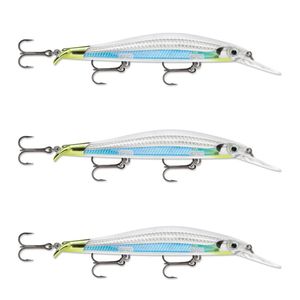 3x Rapala 12cm RipStop Shallow Jerkbait Hard Body Fishing Lures - Albino Shiner