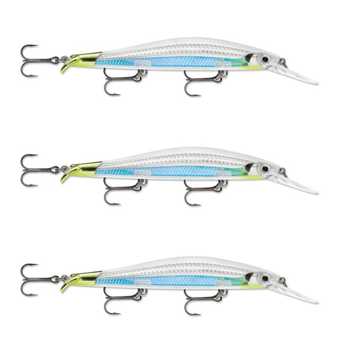 3x Rapala 12cm RipStop Shallow Jerkbait Hard Body Fishing Lures - Albino Shiner