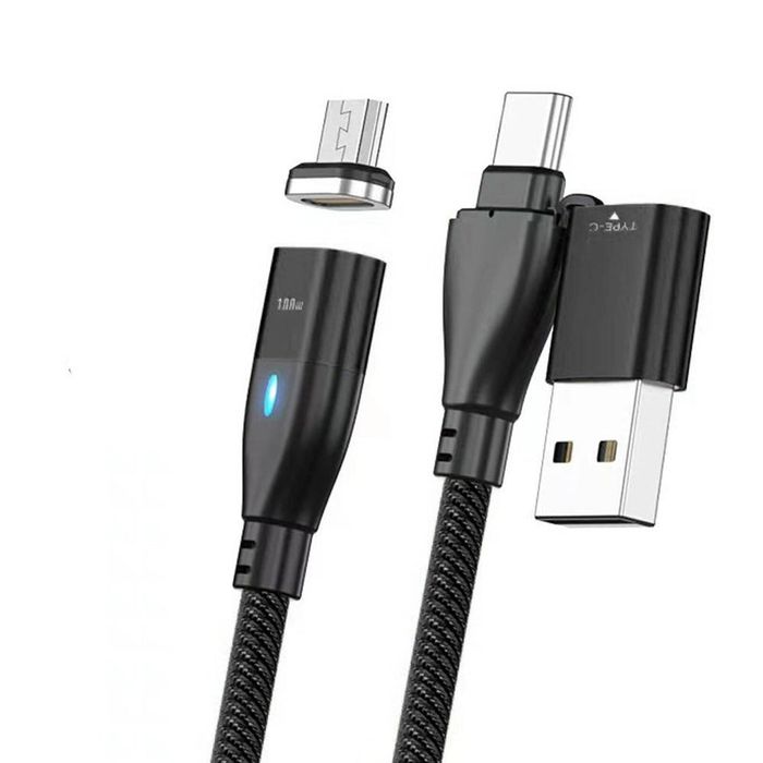 TEGAL USB & Type C Dual Magnetic Charging Cable Micro USB 1m Black