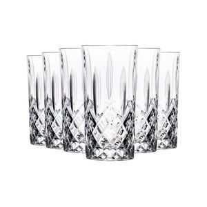 RCR Crystal Orchestra Cut Glass Highball Cocktail Glasses Tumblers Set - 396ml - Pack of 6