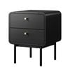 Oikiture Bedside Table 2 Drawers Side Table Bedroom Nightstand Metal Black