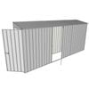 Build-a-Shed 0.8 x 4.5 x 2m Hinged Door Tunnel Shed With Single Hinged Side Door - Zinc