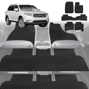 6D Diamond Car Floor Mats for Toyota Kluger 2007-2013-Ultimate Set-Black-Outback GT